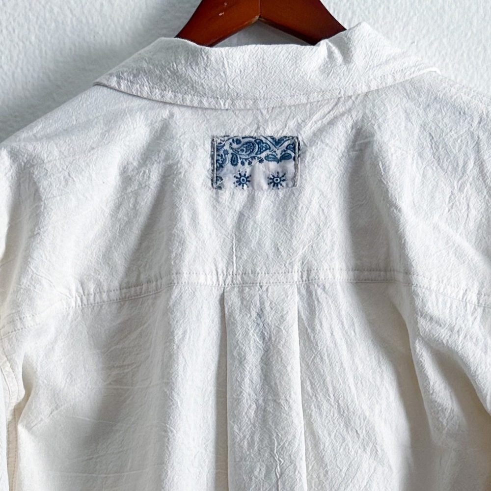NWOT Free People We The Free Two To One Shirt Ivory Combo Size Large - Picture 6 of 12